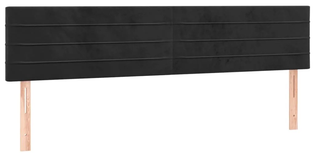 Testiera 2 pz nera 90x5x78/88 cm in velluto