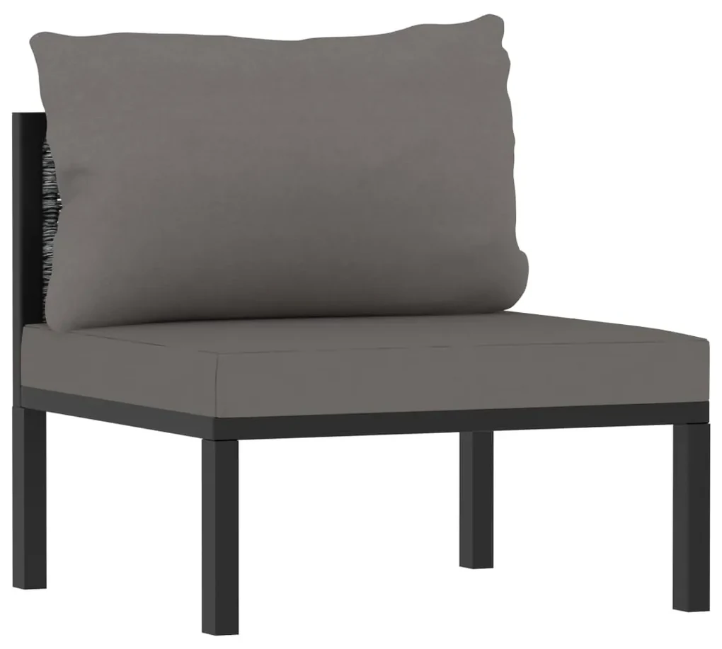 Divano a 3 posti con cuscini antracite in polyrattan