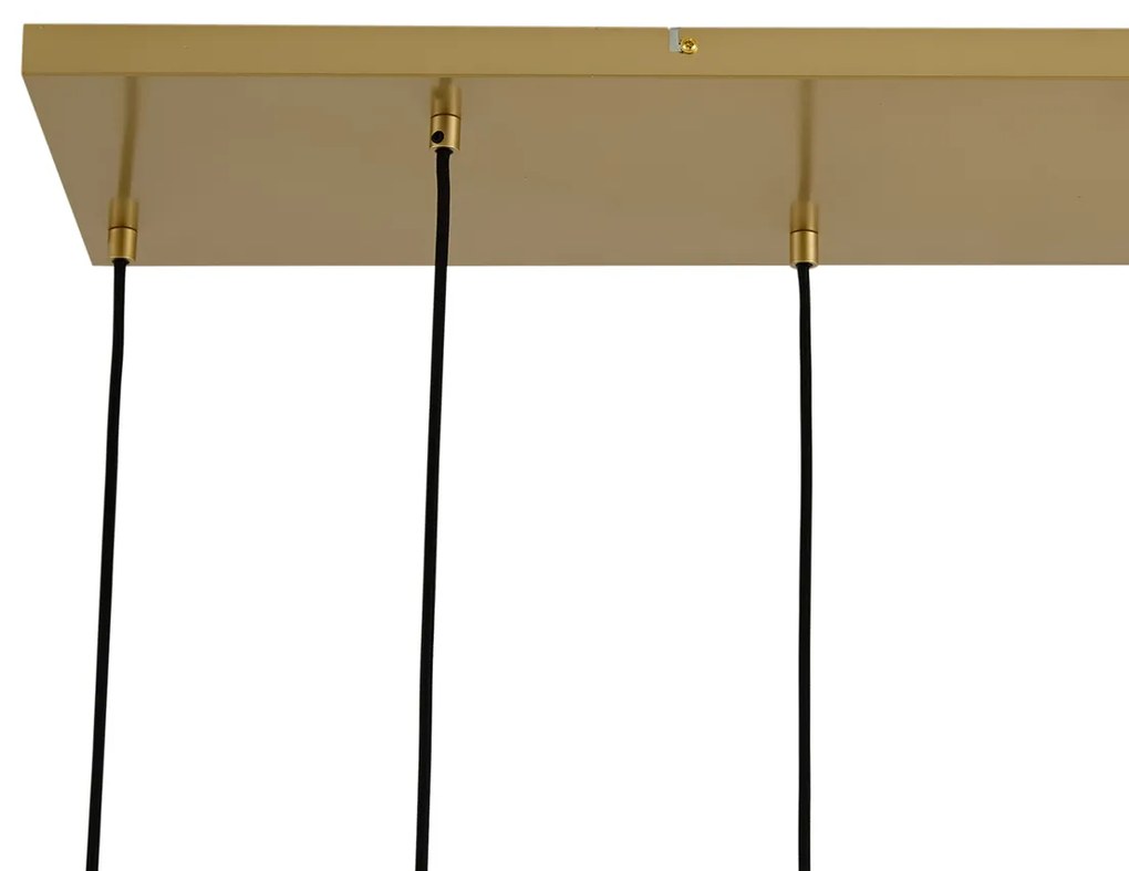 Lampada a sospensione Art Déco oro con vetro arcobaleno 8 luci - Sandra