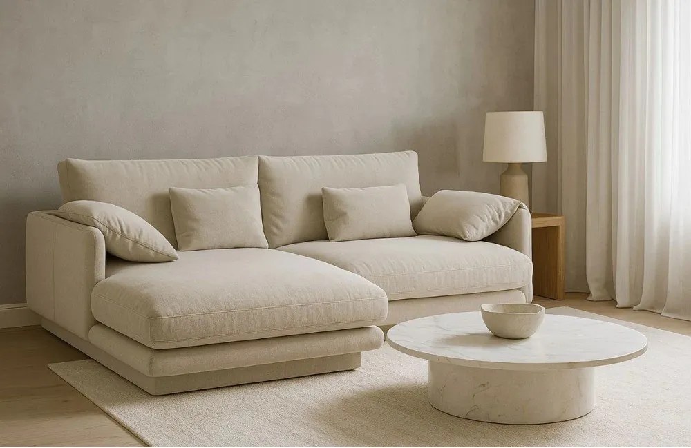 Divano angolare beige (angolo sinistro) Torino - Micadoni Home