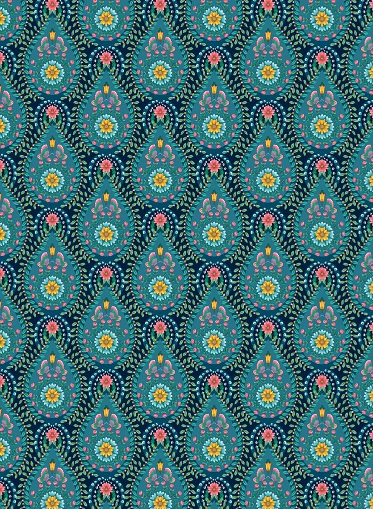 Florale Tapete Raindrops von Eijffinger - Blau