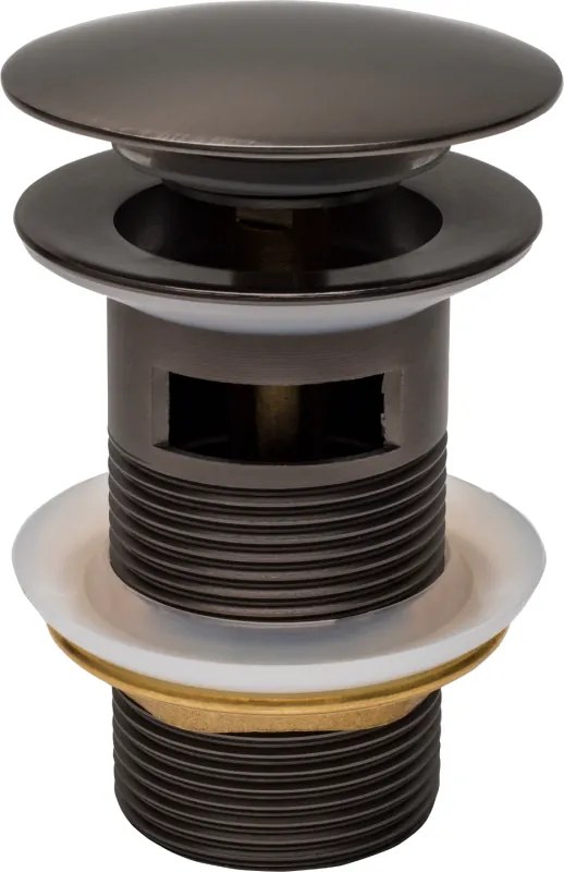 Mexen tappo click-clack rotondo con troppopieno, grafite - 79920-66