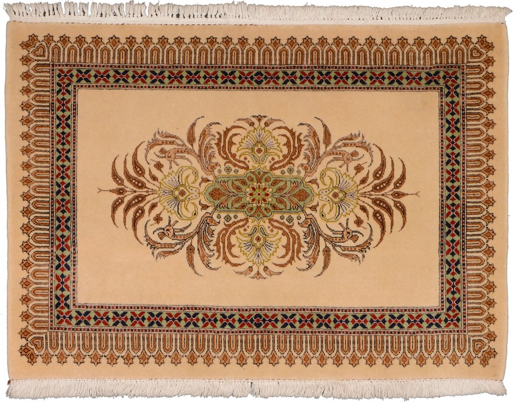 Tabriz Tappeto 90x70 Beige (Iran) Annodato A Mano