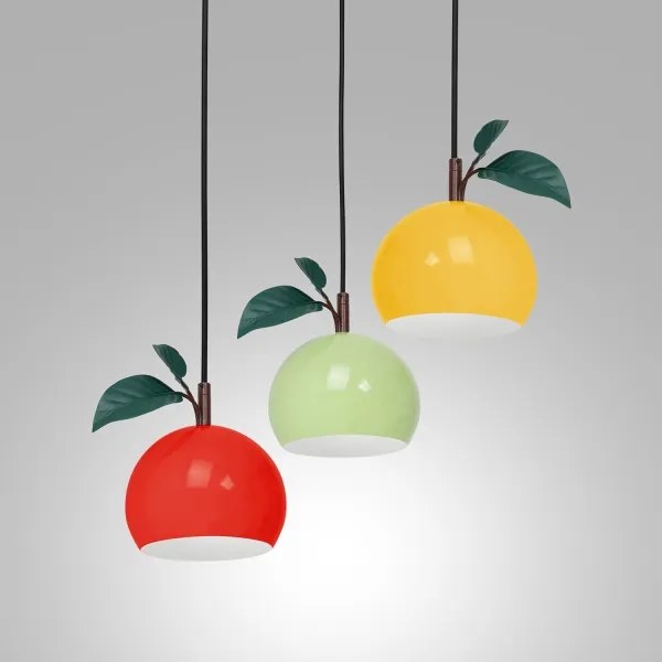 Lampadario a sospensione con filo APPLE 3xE27/15W/230V colorato