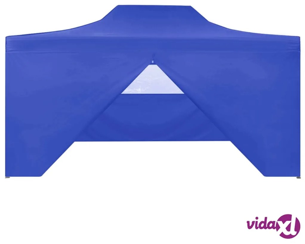 vidaXL Gazebo Professionale Pieghevole con 4 Pareti 3x4m Acciaio Blu