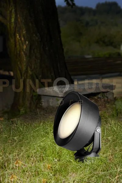 Roma d15 cm faretto con picchetto 1 luce attacco gx53 nero ip66 lam...