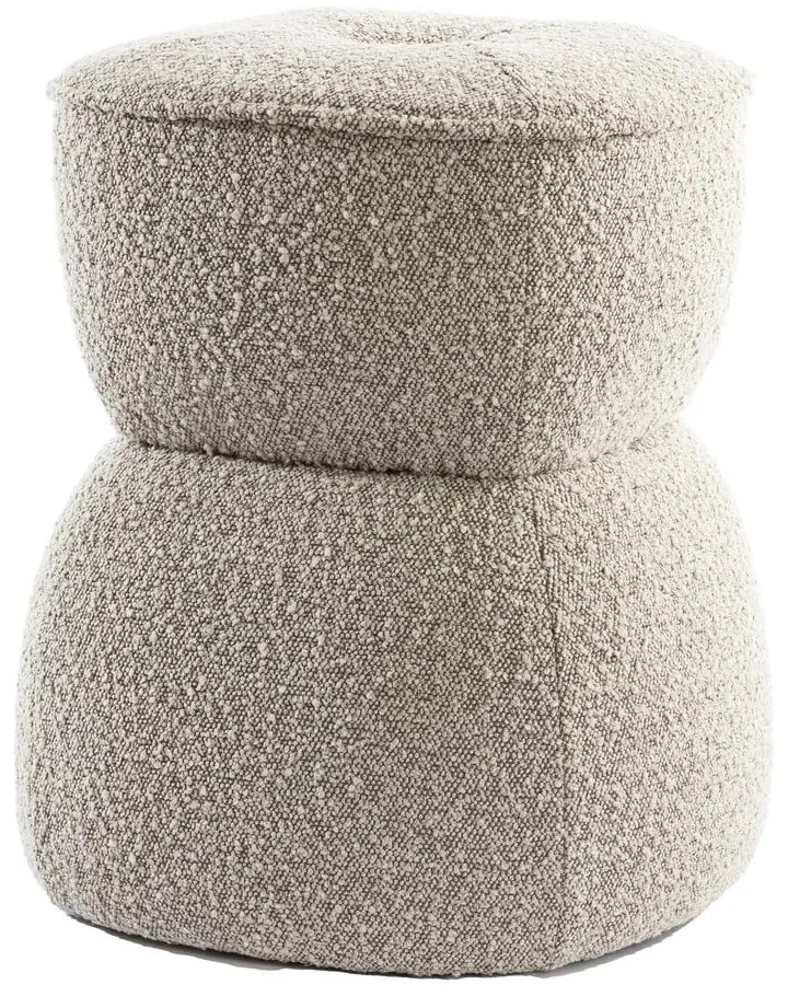 Sgabello in tessuto bouclé beige Leyla - Light &amp; Living