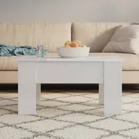 Tavolino da Salotto Bianco Lucido 79x49x41 cm Legno Compensato 809698