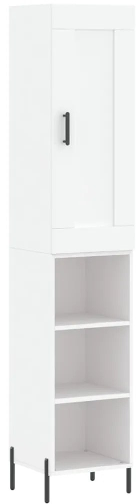 Credenza bianca 34,5x34x180 cm in legno multistrato