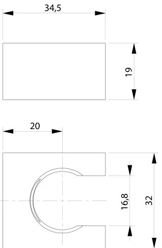 Sapho - Supporto doccia fisso angolare/opaco nero