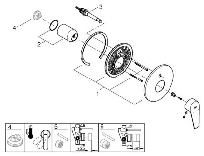 GROHE 29190001 - Miscelatore per vasca BAUEDGE DN 15, finitura cromo lucido