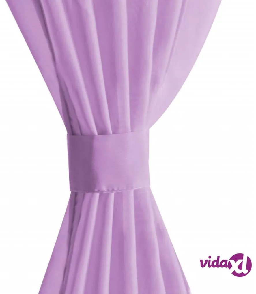 vidaXL 2 Pz Tende in Voile 140x225 cm Lilla