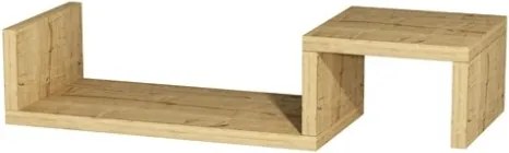 Mensola Sospesa Design A Onda 56x20x12 Moros Rovere Chiaro