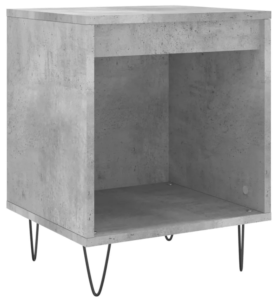 Comodini 2pz Grigio Cemento 40x35x50 cm in Legno Multistrato