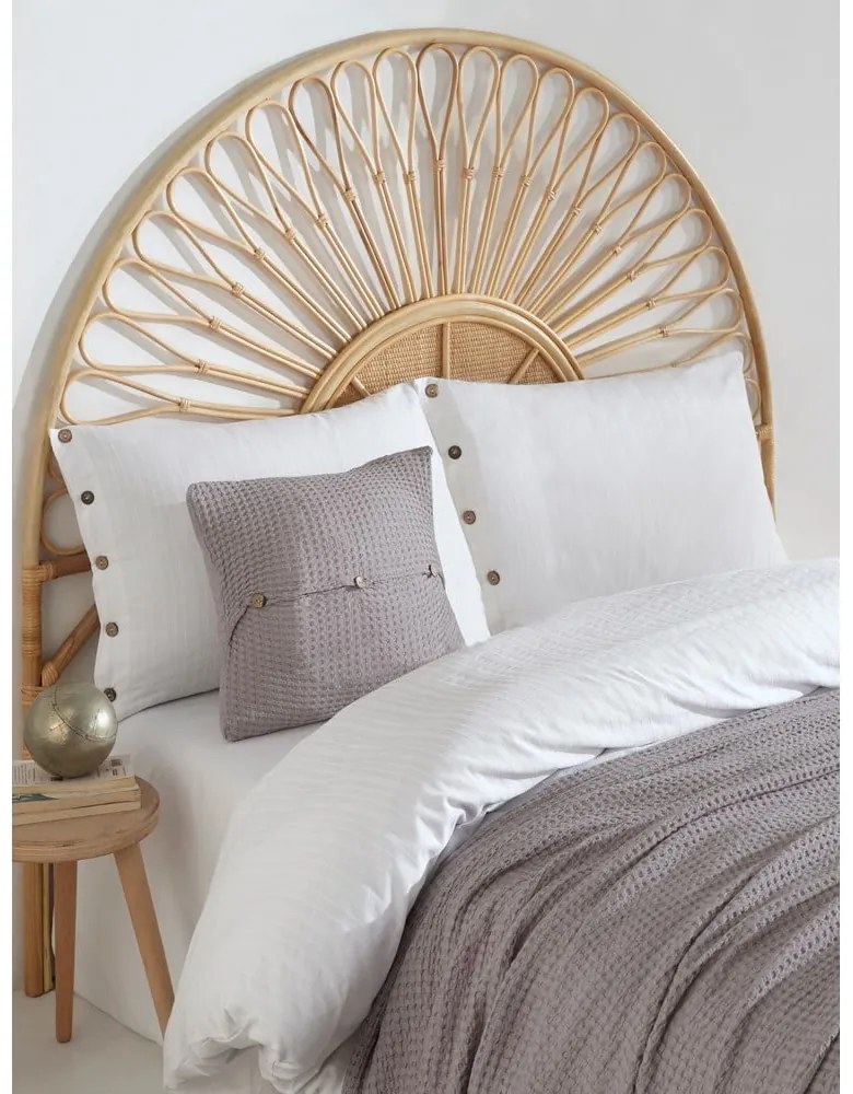 Set copripiumino e federa bianco in cotone renforcé per letto singolo 140x200 cm Como Striped – Mila Home Luxury