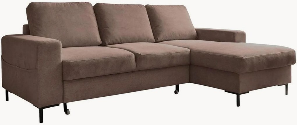 Divano letto angolare in velluto a coste Lofty Lilly