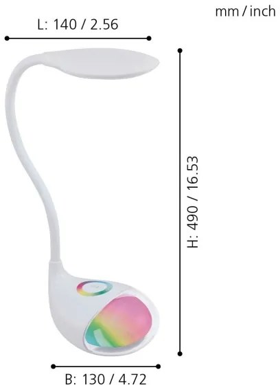 Eglo 97078 - Lampada da tavolo LED dimmerabile CABADO 1 LED/2,2W+0,3W/230V RGB