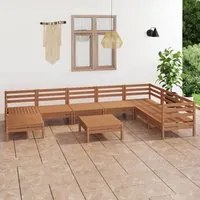 Set Divani da Giardino 9 pz in Legno Massello di Pino Miele cod mxl 36617