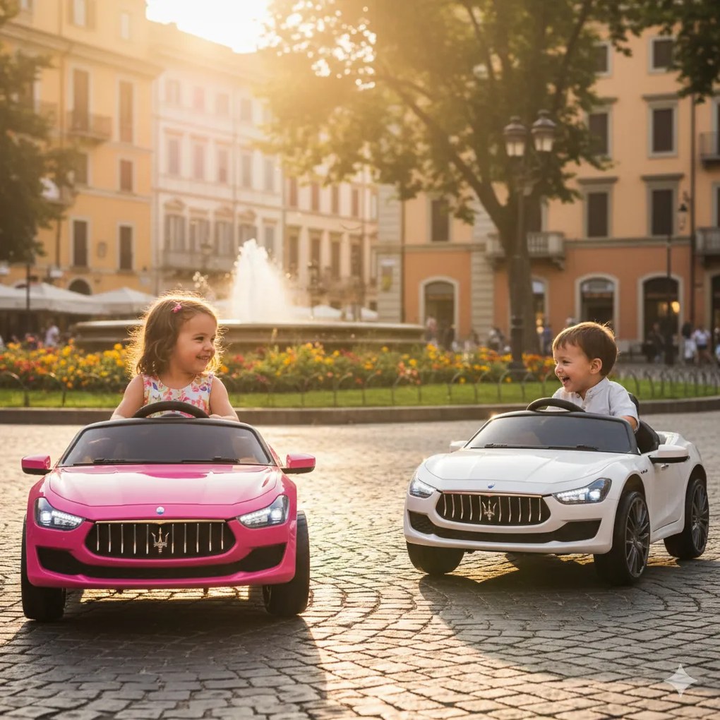 Macchina Elettrica per Bambini 12V con Licenza Maserati Ghibli Bianca...