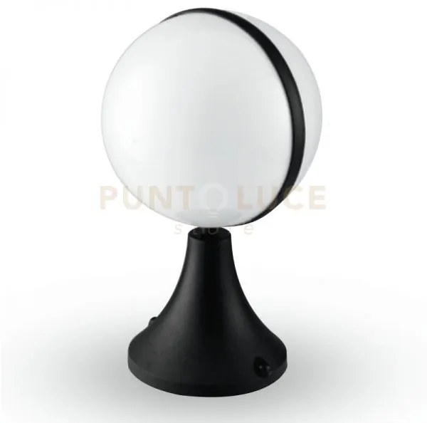 Lumetto orbit nero 1 luce attacco e27 ip44 25x30cm base in alluminio