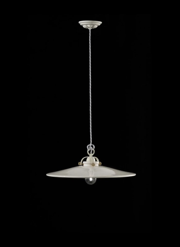 1-light suspension lamp B&amp;amp;W collection C102 white Ferroluce Retrò