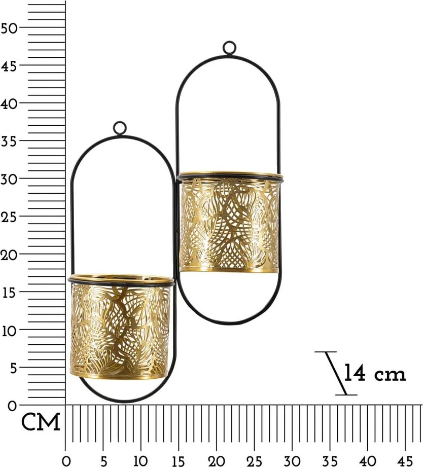 Gancio portavaso in metallo ø 14 cm (altezza totale 48 cm) Double Hong – Mauro Ferretti