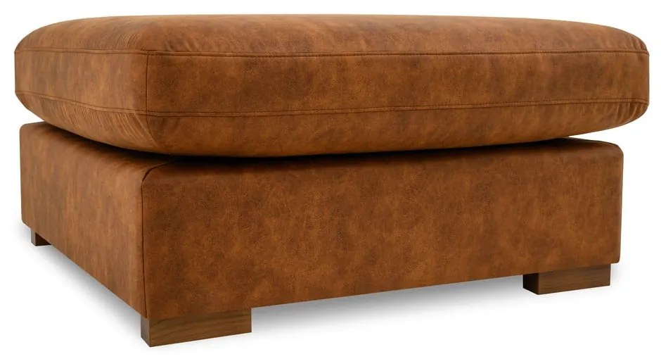 Pouf in similpelle marrone cognac Hamburg - Scandic