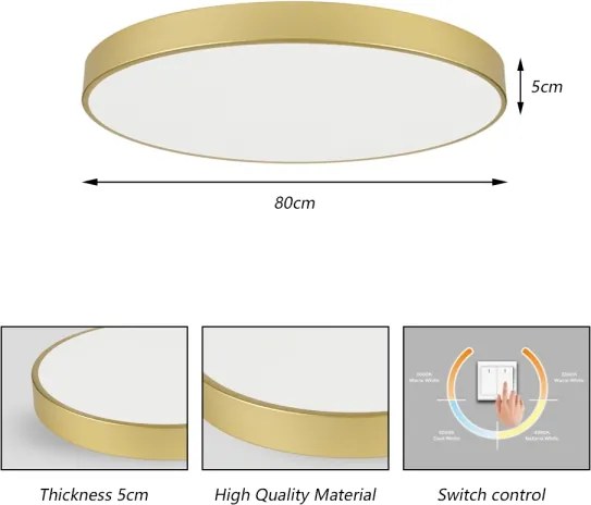 Brilagi - Plafoniera LED POOL 100W/230V 3000/4500/6000K Ø 80 cm oro
