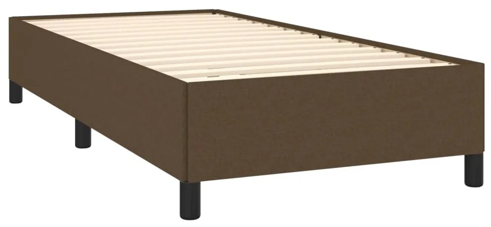 Giroletto a molle con materasso marrone scuro 100x200cm tessuto