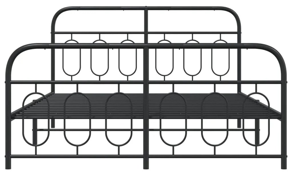 Giroletto con testiera e pediera metallo nero 140x190 cm