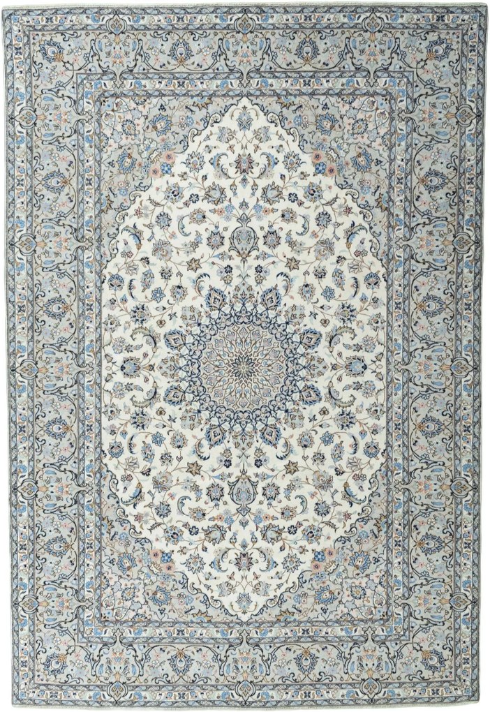 Kashan Tappeto 250x360 Beige (Iran) Annodato A Mano