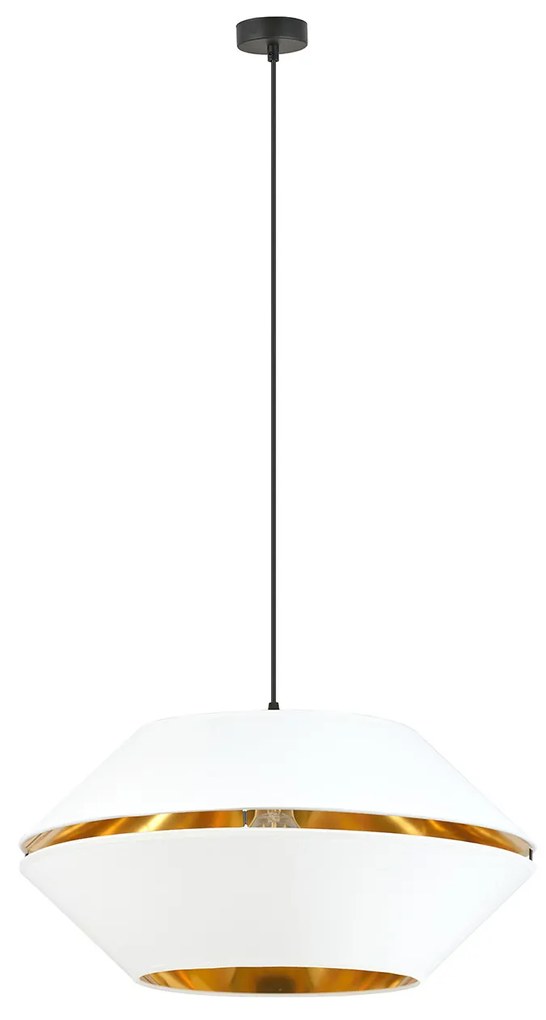 Sospensione Contemporanea 1 Luce Bellerofonte In Metallo Bianco E Oro