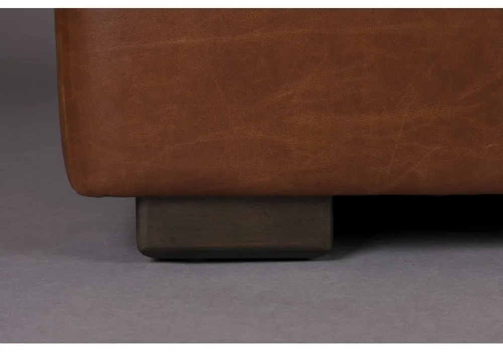 Divano marrone con rivestimento in pelle 214 cm Douglas – Dutchbone