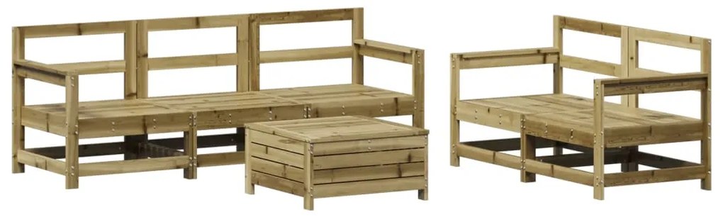 Set divani da giardino 6 pz in legno impregnato di pino