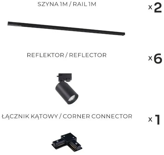 Zuma Line 3566 - Faretto per sistema a binario TORE 6xGU10/35W/230V nero