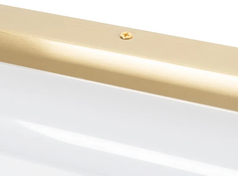 Applique da parete bianca con oro incl. LED dimmerabile a 3 livelli IP44 - Yordi