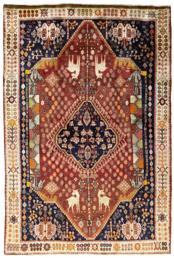 Tappeto 230 x 150 Rosso (Iran) Annodato A Mano