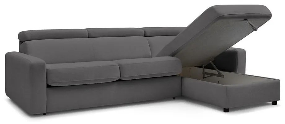 Divano angolare in grigio scuro allungabile (con composizione variabile) Monaco – Bobochic Paris