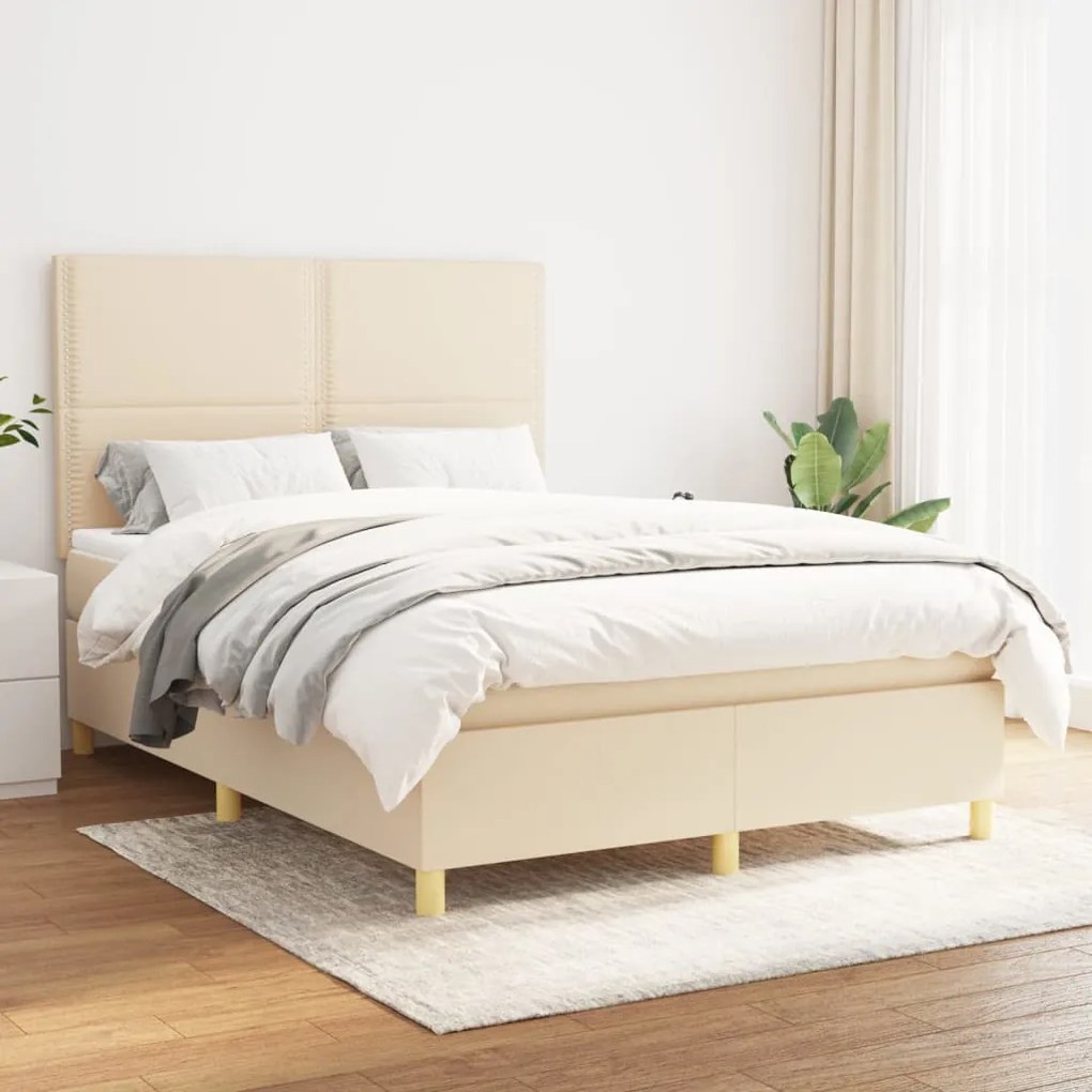 Giroletto A Molle Con Materasso Crema 140x200 Cm İn Tessuto /