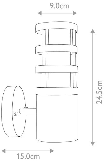 Elstead HORNBAEK-W1 - Applique da esterno 1xE27/60W/230V IP44 nero