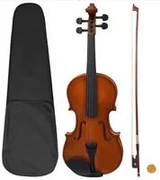 Set Completo Violino con Arco e Mentoniera Legno Scuro 4/4