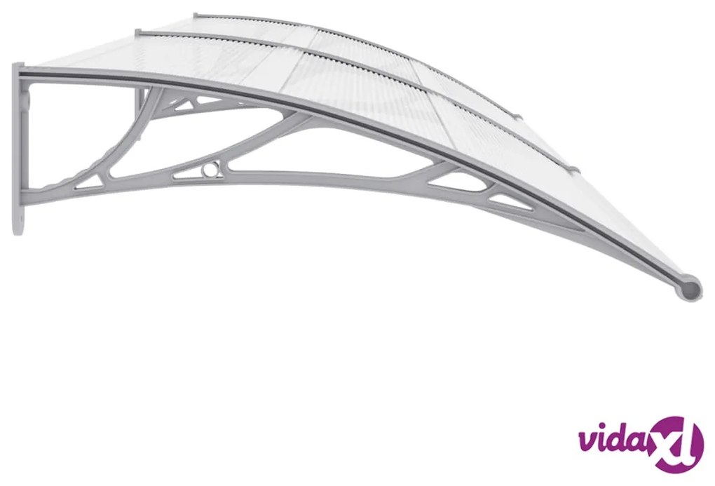 vidaXL Pensilina per Porta Grigia e Trasparente 300x80 cm in PC