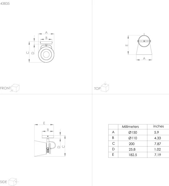 Eglo 43835 - Faretto da parete TWICKEN 1xE27/28W/230V