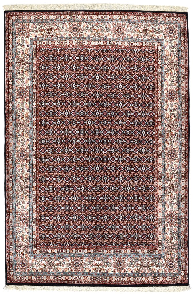 Moud Tappeto 240x160 Blu (Iran) Annodato A Mano