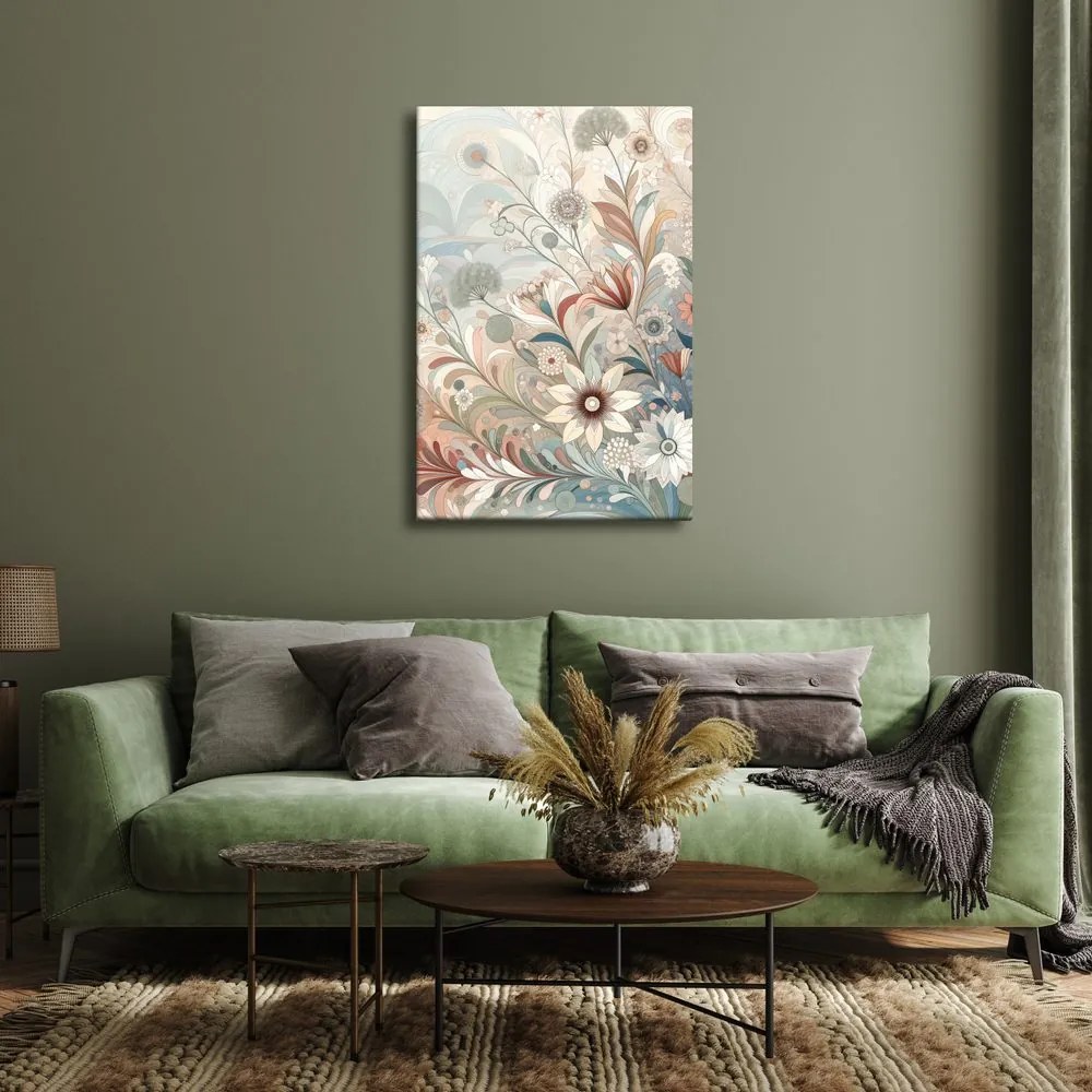 Quadro su tela – Fiori eleganti con linee sottili