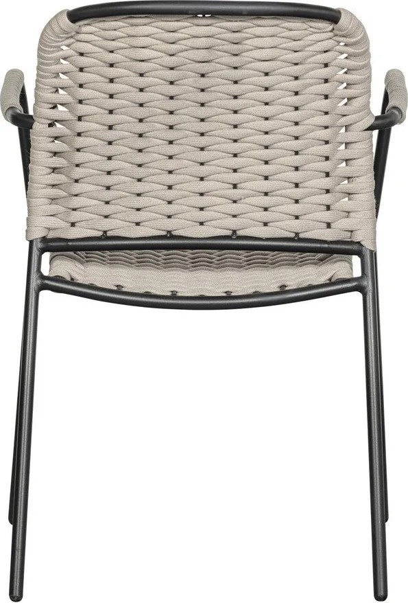 Set di 2 sedie da giardino in metallo nero e beige Taku - Exotan