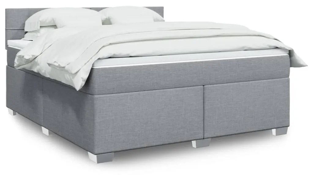 Giroletto A Molle Con Materasso Grigio Chiaro180x200 Cm Tessuto /