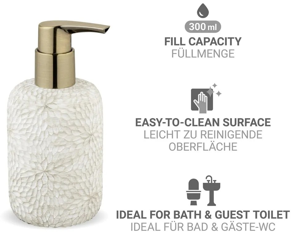 Dispenser per sapone bianco in poliresina 300 ml Montalfano – Wenko