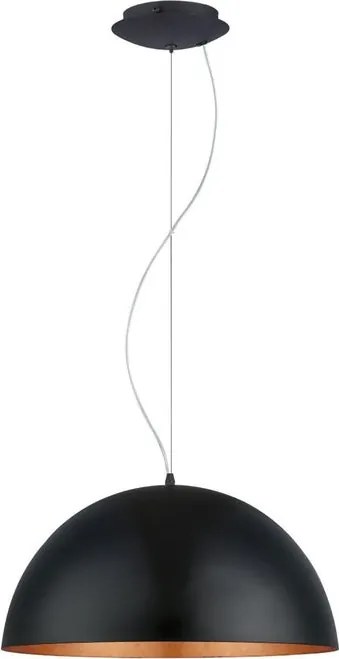 Lampadario Glamour Gaetano 1 nero 1xE27 ø53cm EGLO