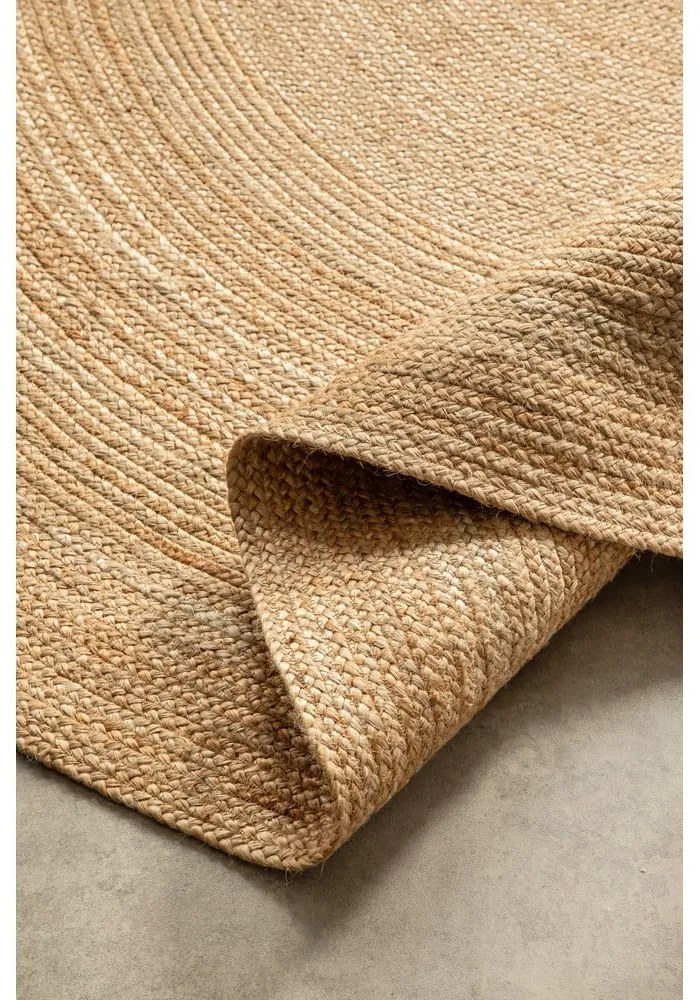 Tappeto rotondo di colore naturale in iuta reversibile ø 100 cm Braided Gold – Hanse Home
